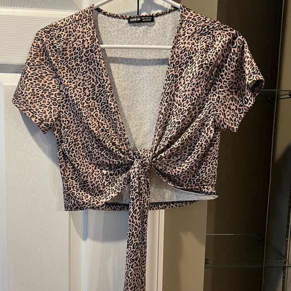 Leopard Print Crop Top - Picture 1 of 3
